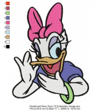 Donald and Daisy Duck 12 Embroidery Design